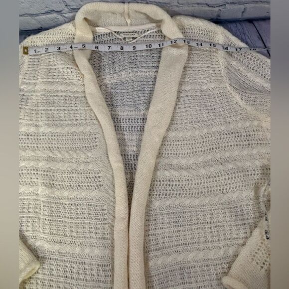Sonoma Lightweight Cream Open Shawl Collar Classic Casual Cardigan Sweater L - Picture 5 of 7